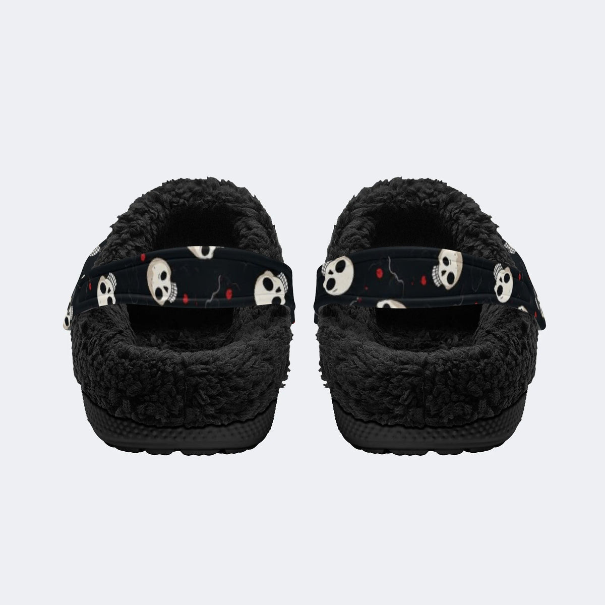 Cartoon Skulls - Fur Lined Slippers/Sandals