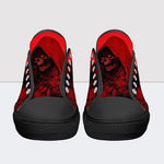 Red Darkness Skull Low Top Canvas Shoes