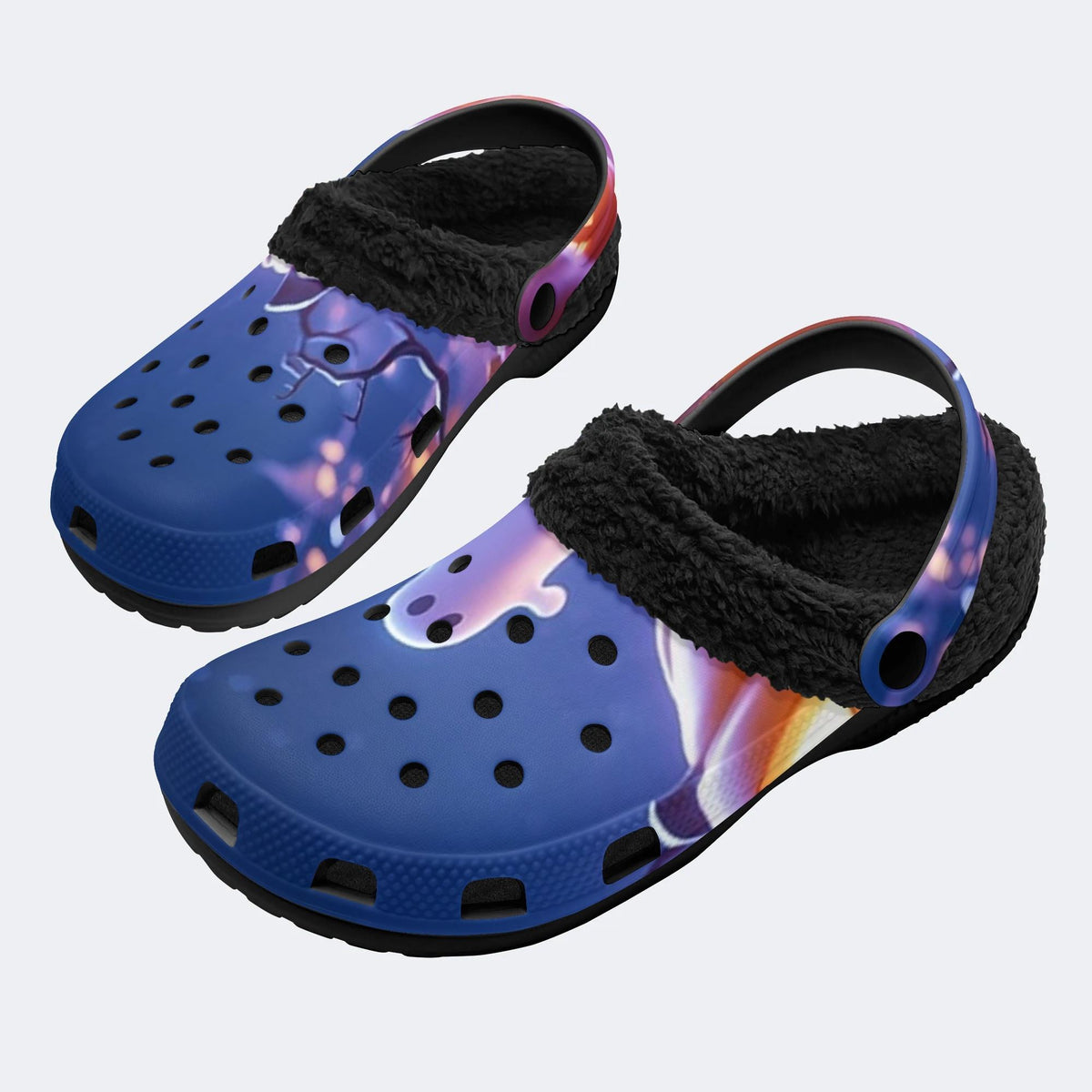 Neon Ghost Spirit - Fur Lined Slippers/Sandals