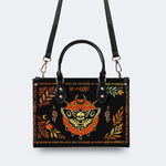 Death Moth Leaf Print - Leather Handbag
