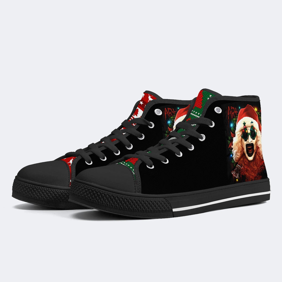 Horror Santa Claus Ghostface Print - High Top Canvas