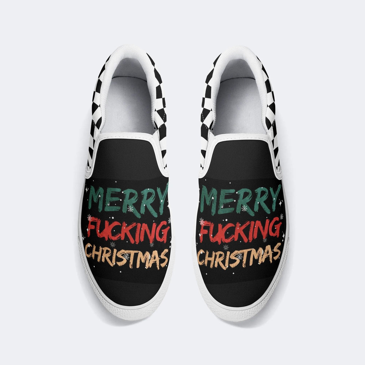 Merry Christmas Print - Slip On Shoes