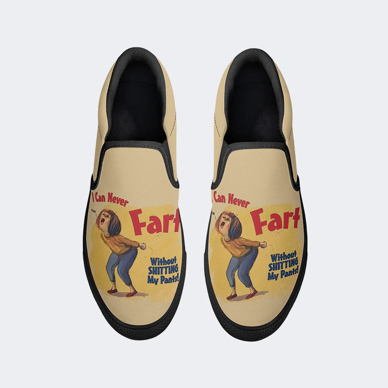 Unisex Vintage I Can Never Fart Art Print - Slip On Shoes