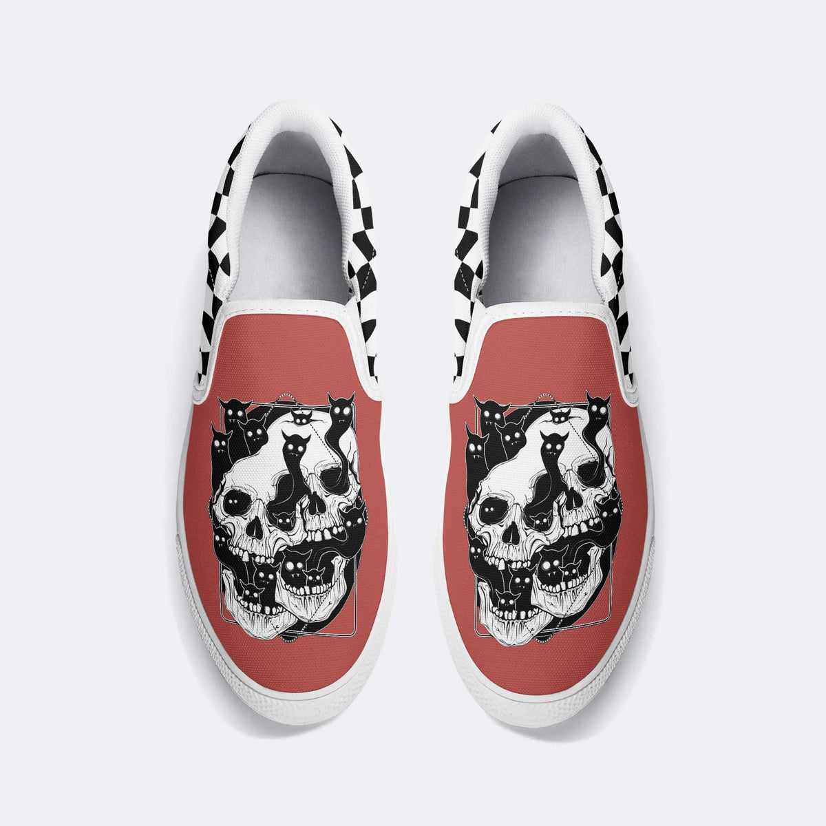 Skull Print - Slip On Shoes