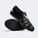 Fluorescent Moth And Botanical Print - Slip On Shoes