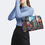 The World Of Mushrooms - Leather Handbag
