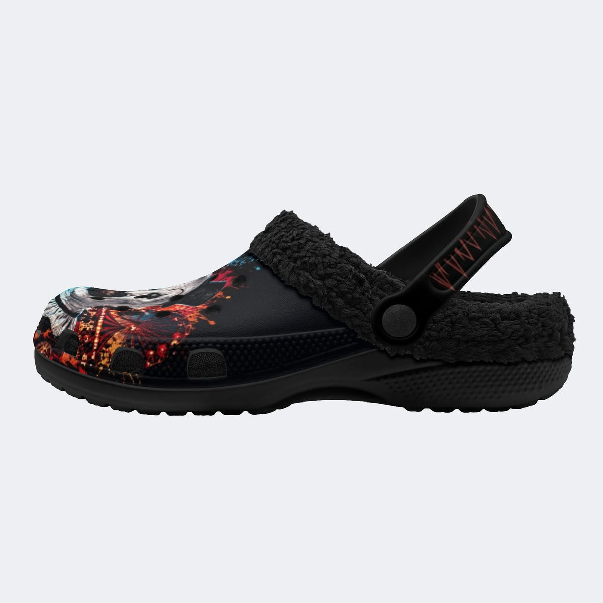 Horror Circus Clown - Fur Lined Slippers/Sandals