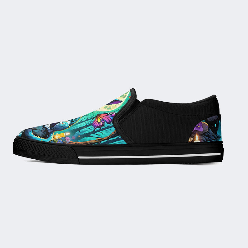 Unisex Undead Cat Art Illustration Printed - Slip On Shoes