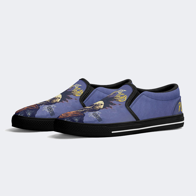 Funny Skull Art Illustration Print - Slip On Shoes