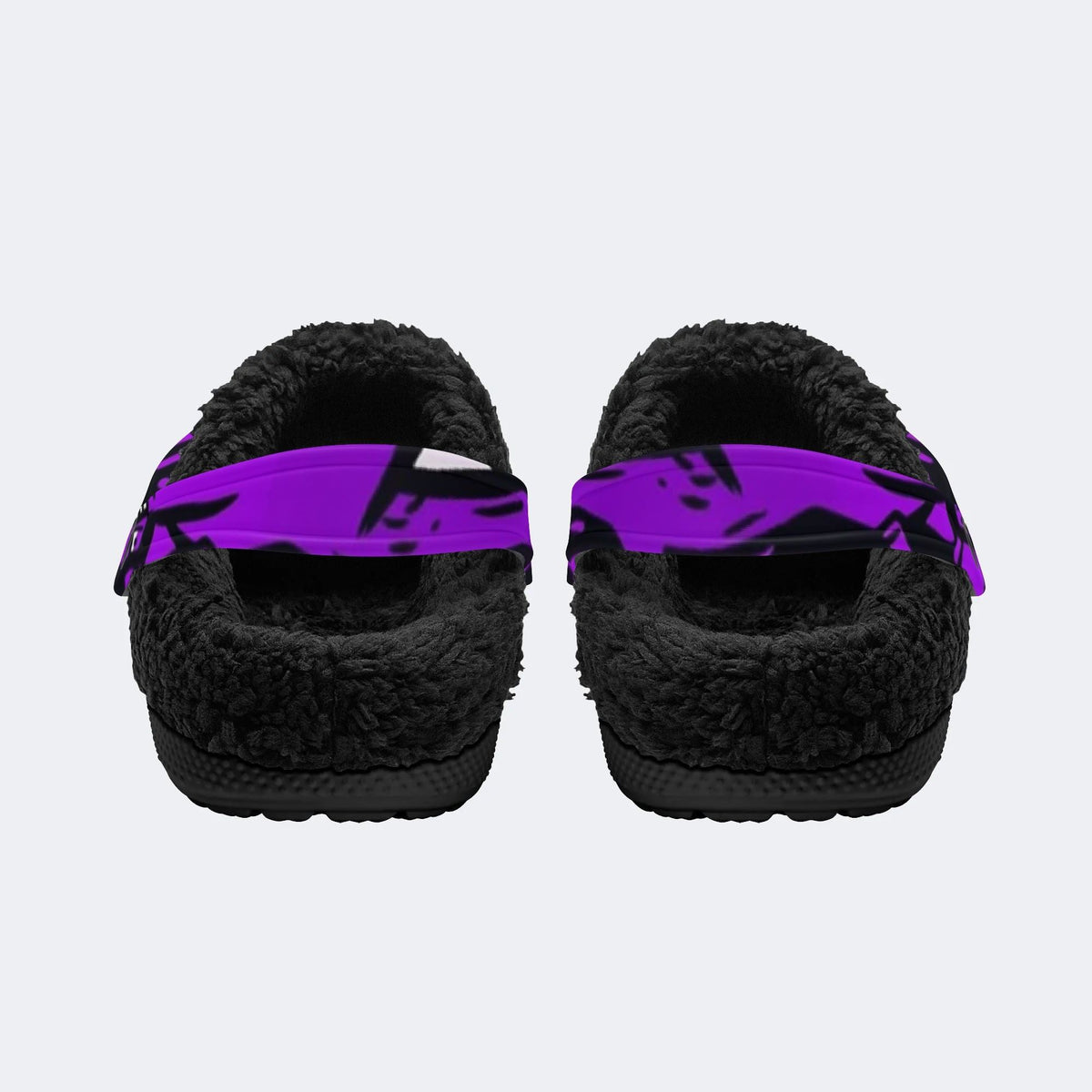 Purple Monster Print - Fur Lined Slippers/Sandals