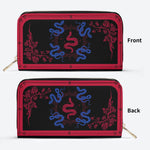 Red Snake As The Center - Leather Wallet