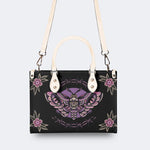 Purple Death Moth Print - Leather Handbag
