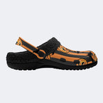 Gothic Halloween Stripes - Fur Lined Slippers/Sandals