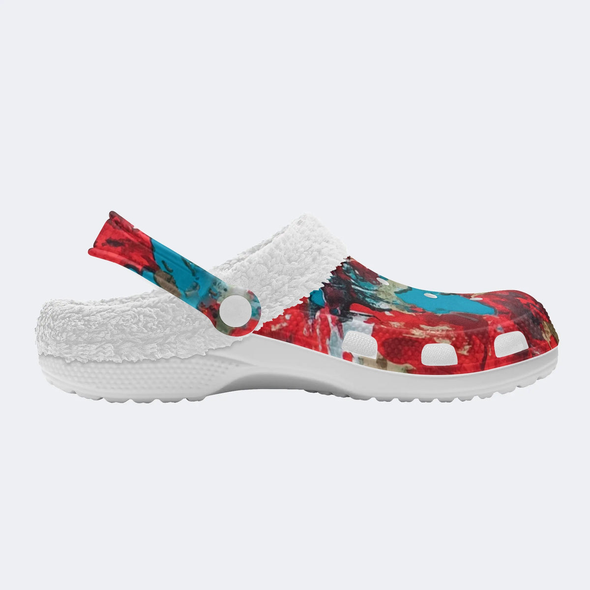 Unisex Ink Print - Fur Lined Slippers/Sandals