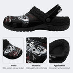 Surreal Death Moth Print - Fur Lined Slippers/Sandals