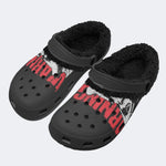 Grunge Red Skull - Fur Lined Slippers/Sandals