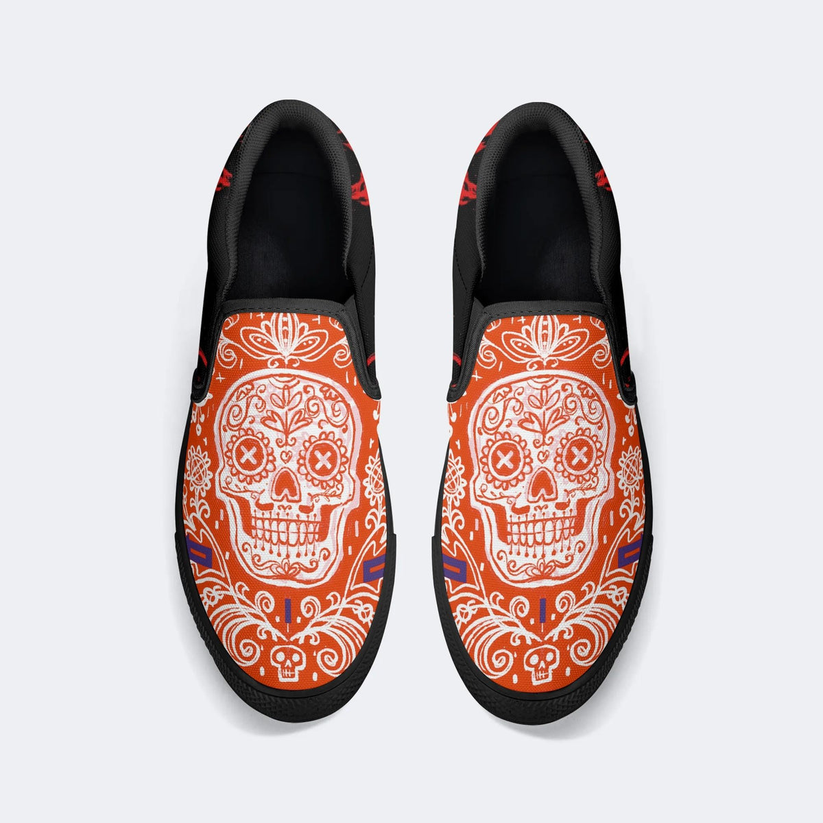 Day of the Dead Pattern - Slip On Shoes