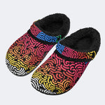 Maze Line Art - Fur Lined Slippers/Sandals