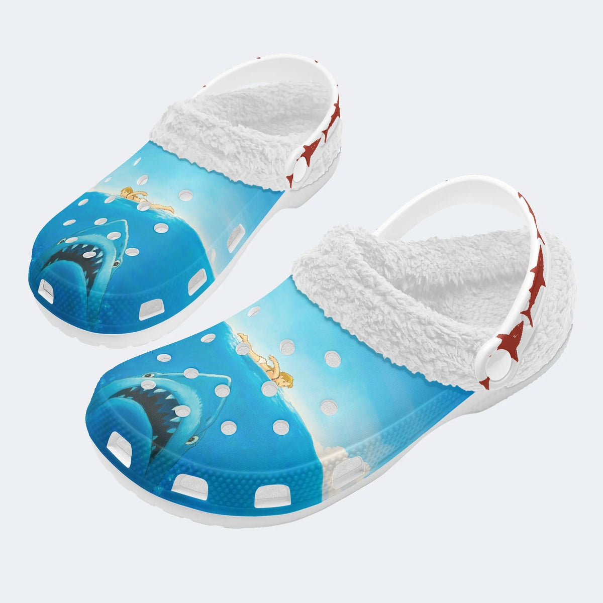 Deep Sea Shark - Fur Lined Slippers/Sandals