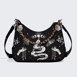 Snake And Beath Moth Print - Leather Crossbody Bag