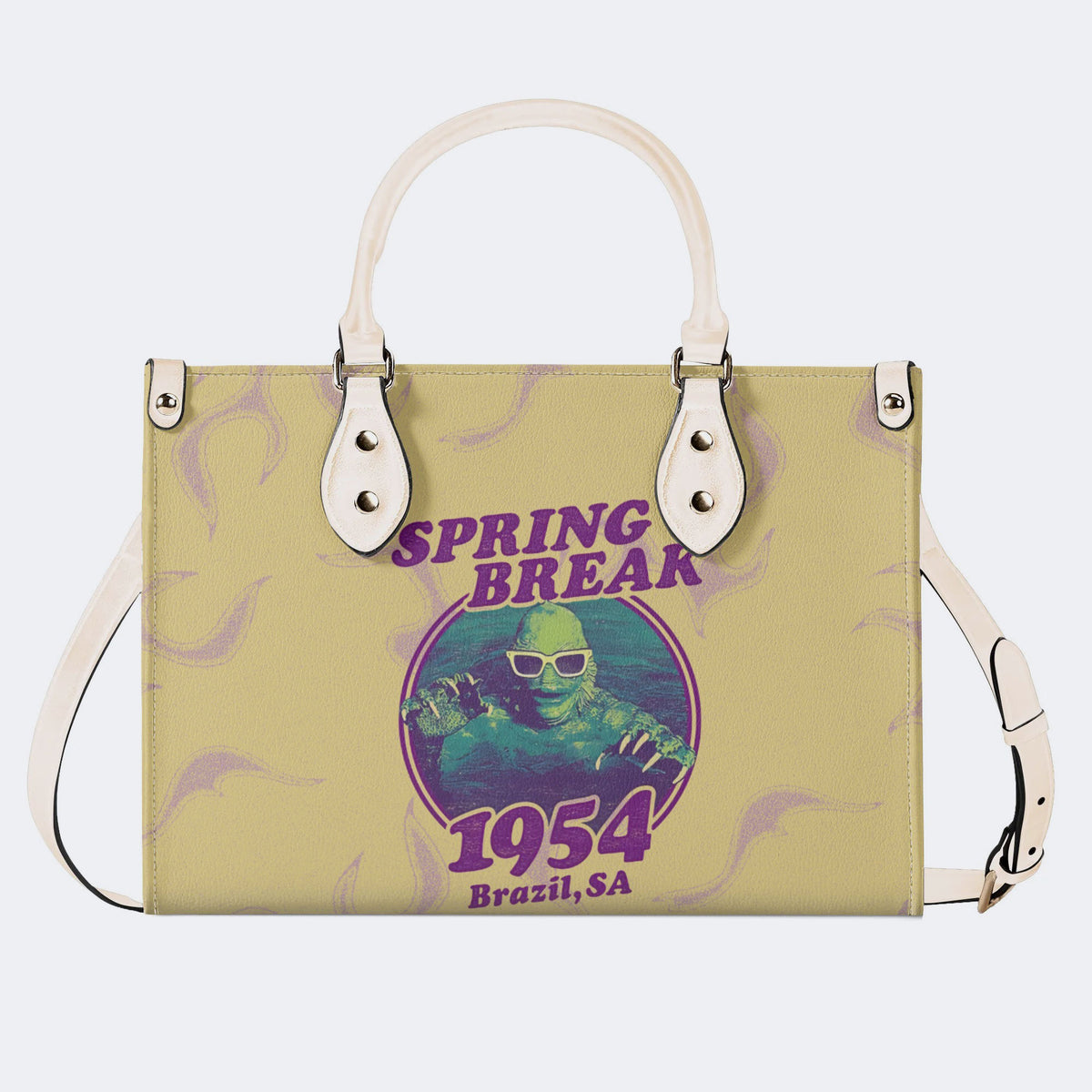 Horror Movies Print - Leather Handbag