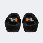 Orange Dead Skull - Fur Lined Slippers/Sandals