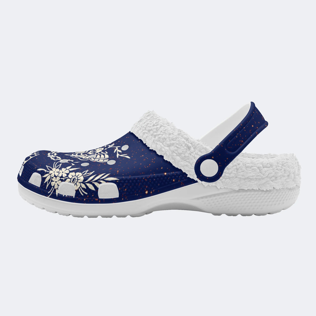 Death Moth Vintage Print - Fur Lined Slippers/Sandals