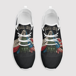 Skull&Flag Print Mesh Knit Sneakers