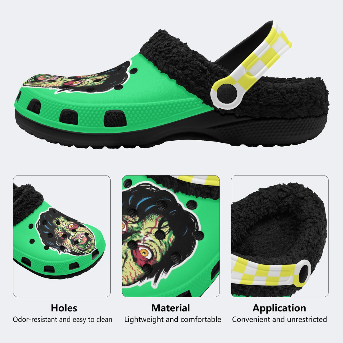 Unisex Horror Print - Fur Lined Slippers