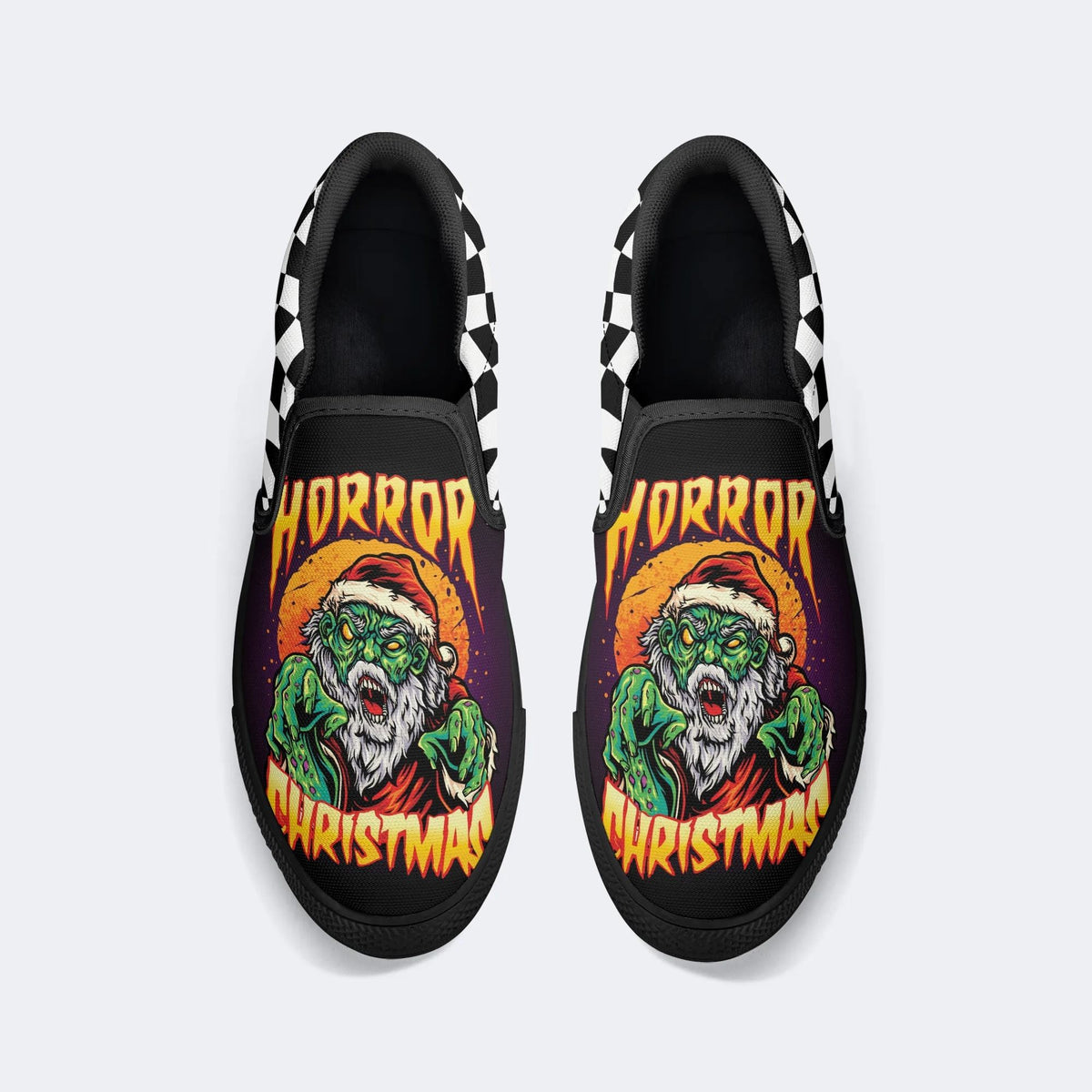 Horror Zombie Santa Claus Print - Slip On Shoes