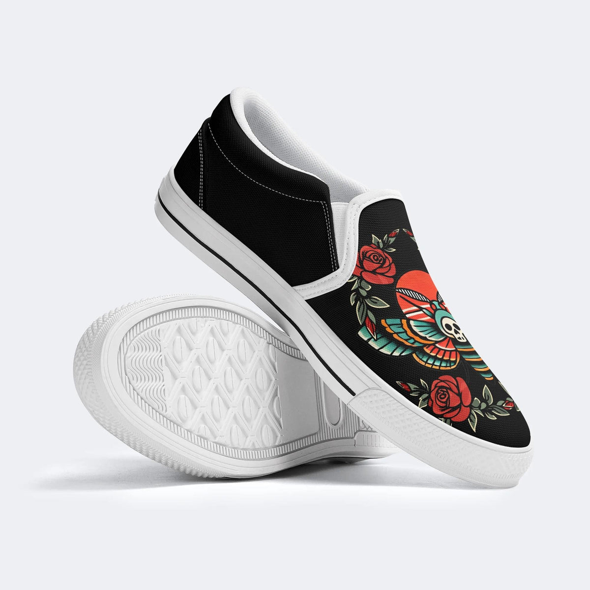 Classic Moth Print - Slip On Shoes