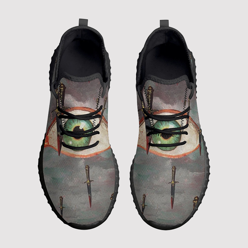 Pupil Dagger Print Mesh Knit Sneakers