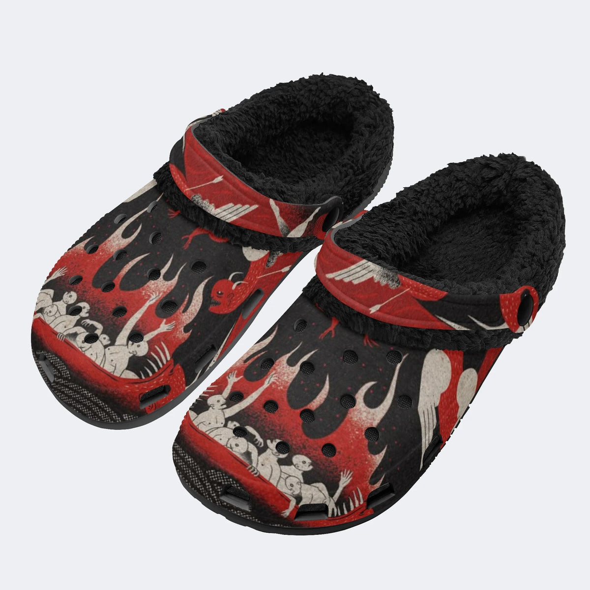 Dark Hell Art - Fur Lined Slippers/Sandals