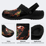 Horror Devil Print - Fur Lined Slippers/Sandals