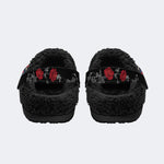 Vintage Crow Print - Fur Lined Slippers/Sandals