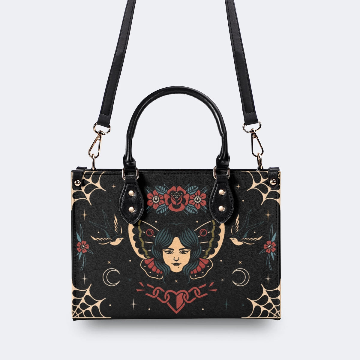 Vintage Tattoo Art Print - Leather Handbag