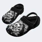 Scary Skull Art Print - Fur Lined Slippers/Sandals