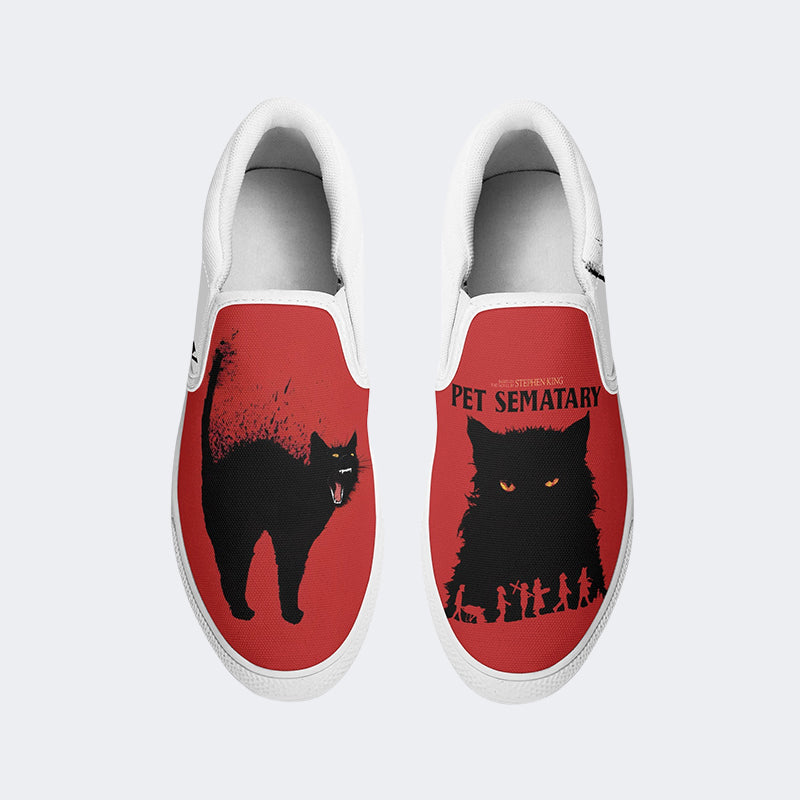 Unisex Retro PET SEMATARY Druck - Slip On Schuhe 