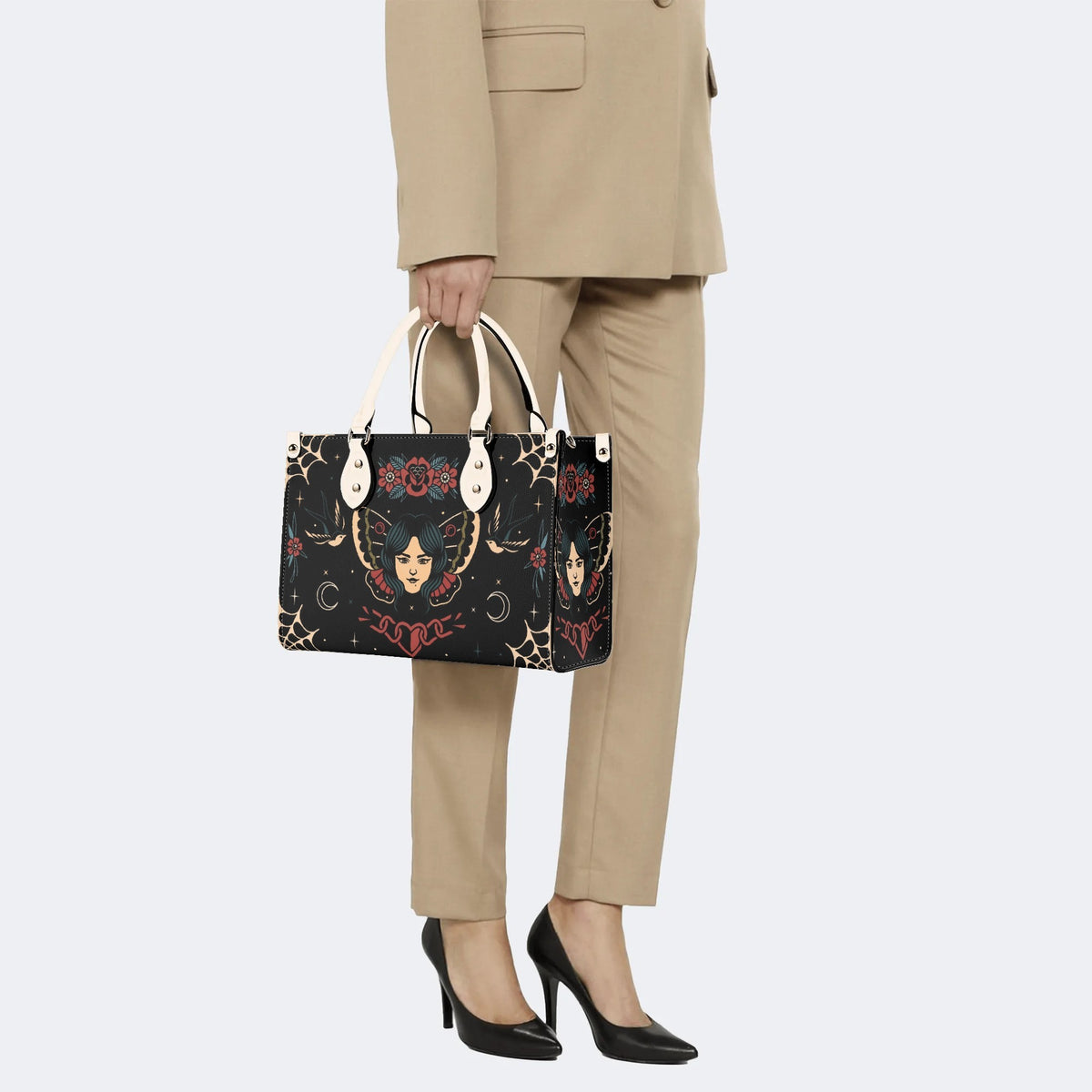 Vintage Tattoo Art Print - Leather Handbag