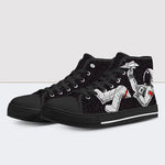 Astronaut Print High Top Canvas Shoes