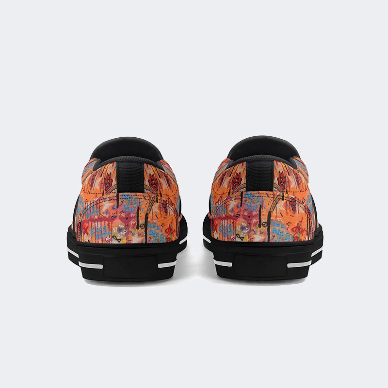 Unisex Christ Mary Graffiti Art Print - Slip On Shoes