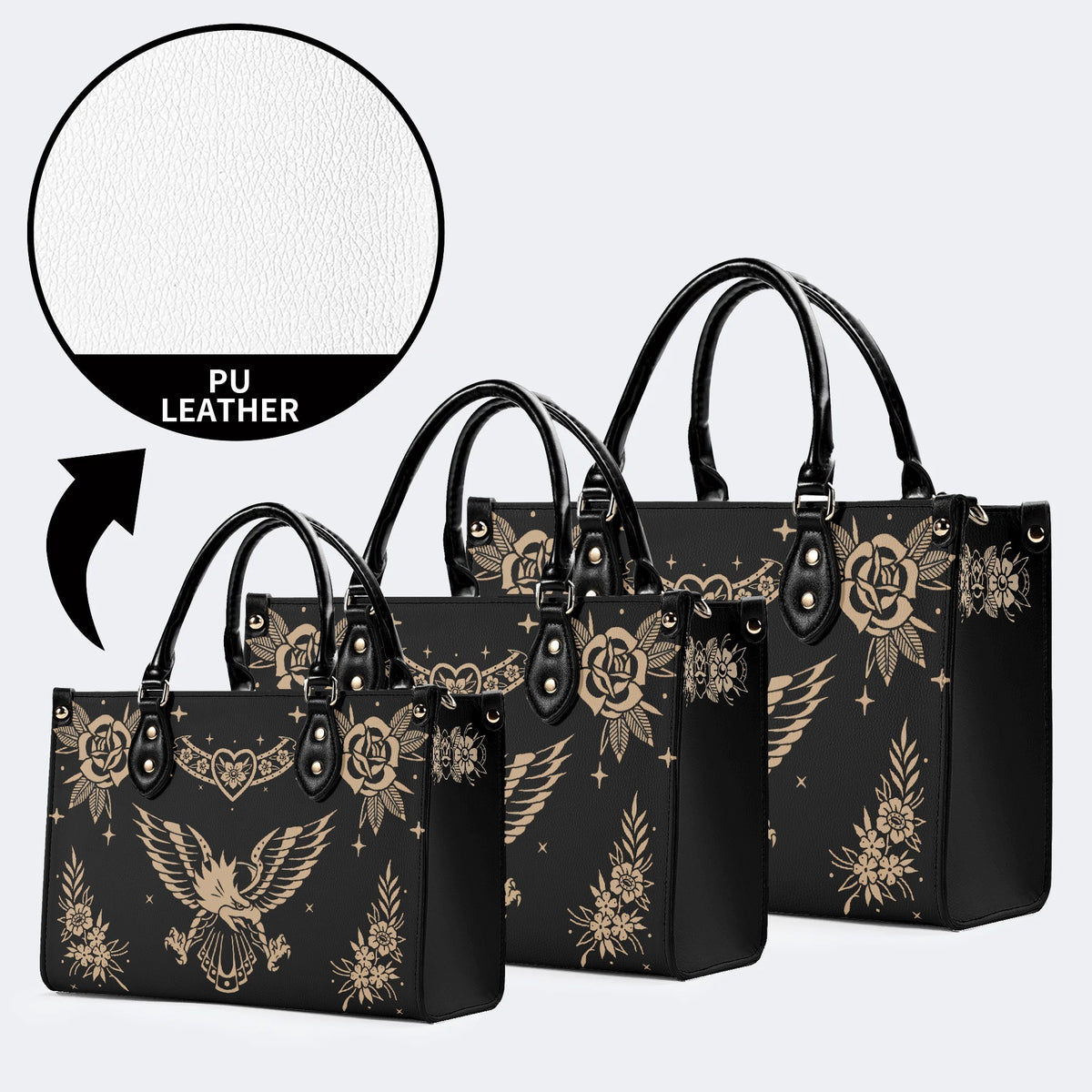 Golden Eagle Print - Leather Handbag