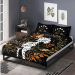 Celestial White Tiger Print - Three Piece Bedding Set