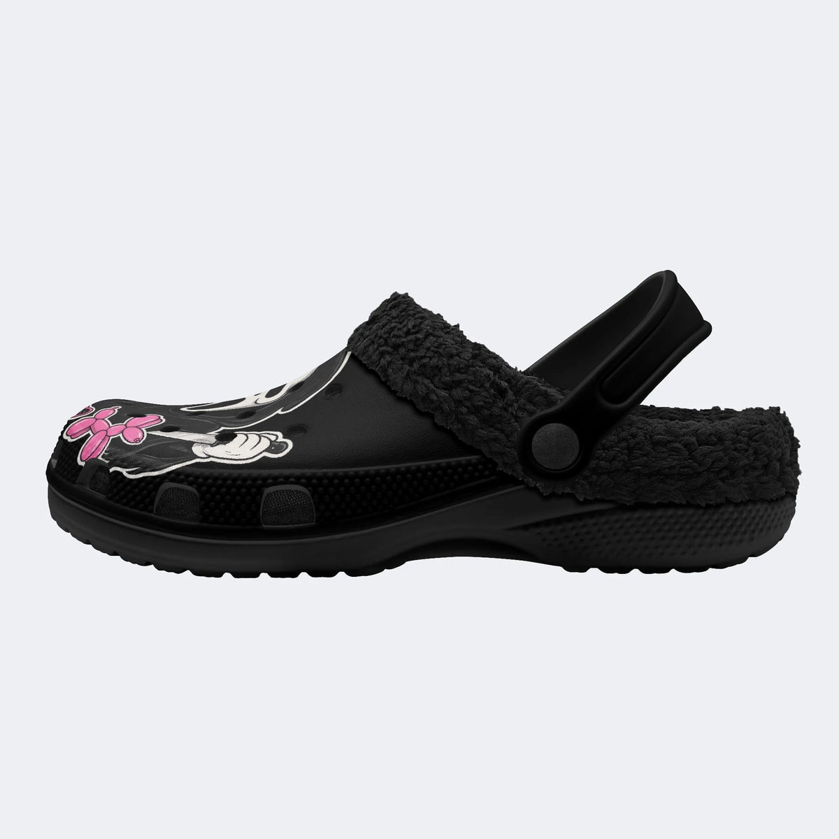 Cute Pink Skeleton - Fur Lined Slippers/Sandals