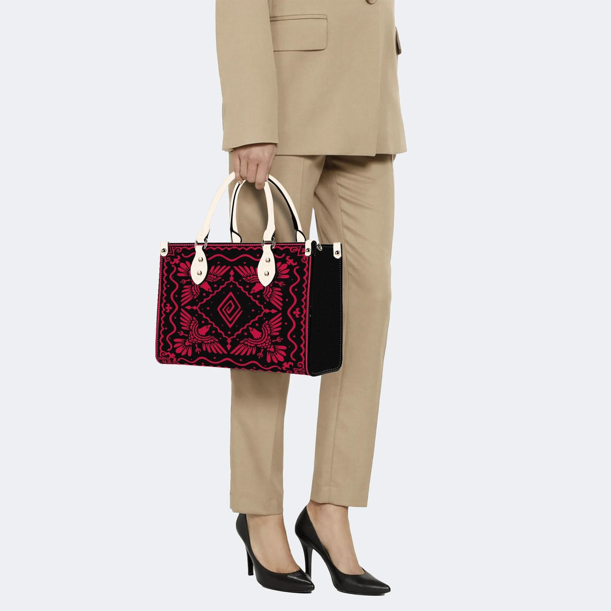Red Eagle Totem - Leather Handbag