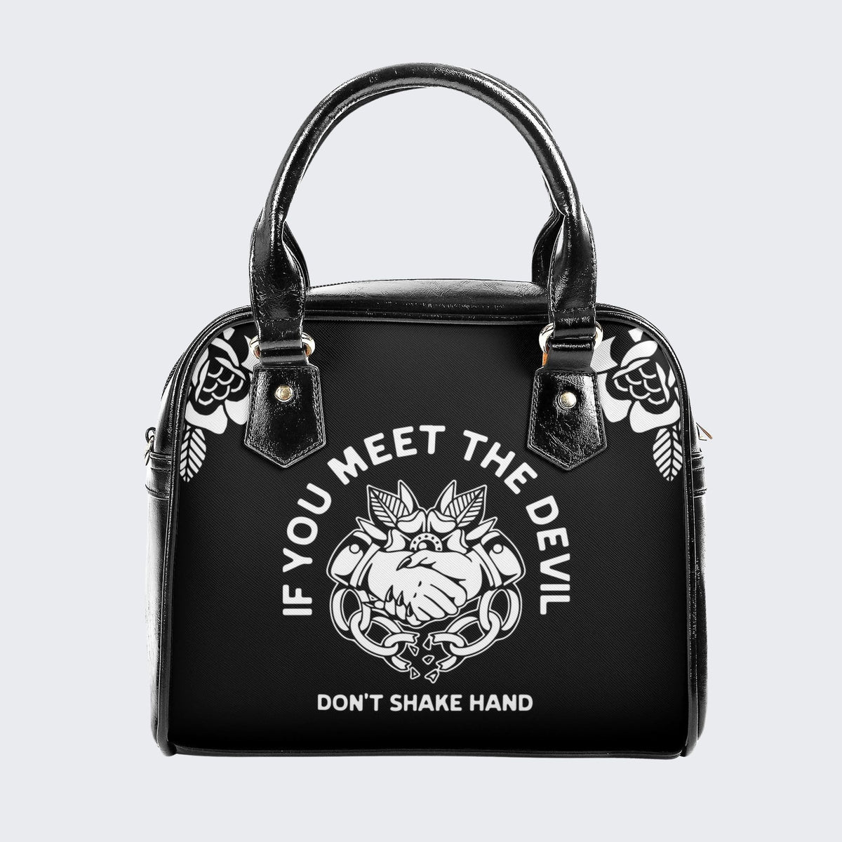 Don't Shake Hand - Leather Shoulder Handbag