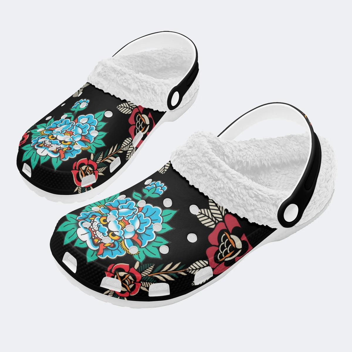 Tang Lion Art Print - Fur Lined Slippers/Sandals