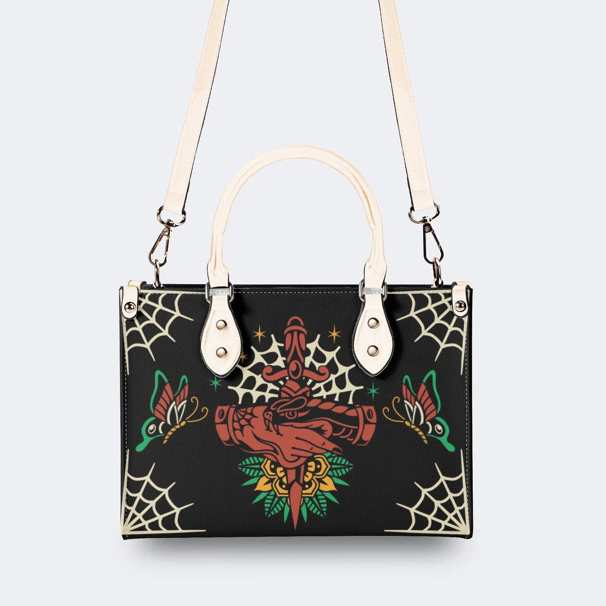 Trust No One Snake Print - Leather Handbag