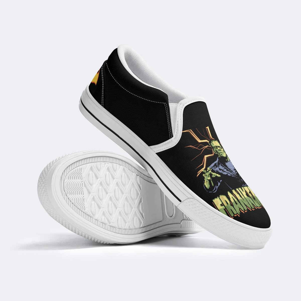 Attack Pose Frankenstein Unisex Classic Printed- Slip On Shoes