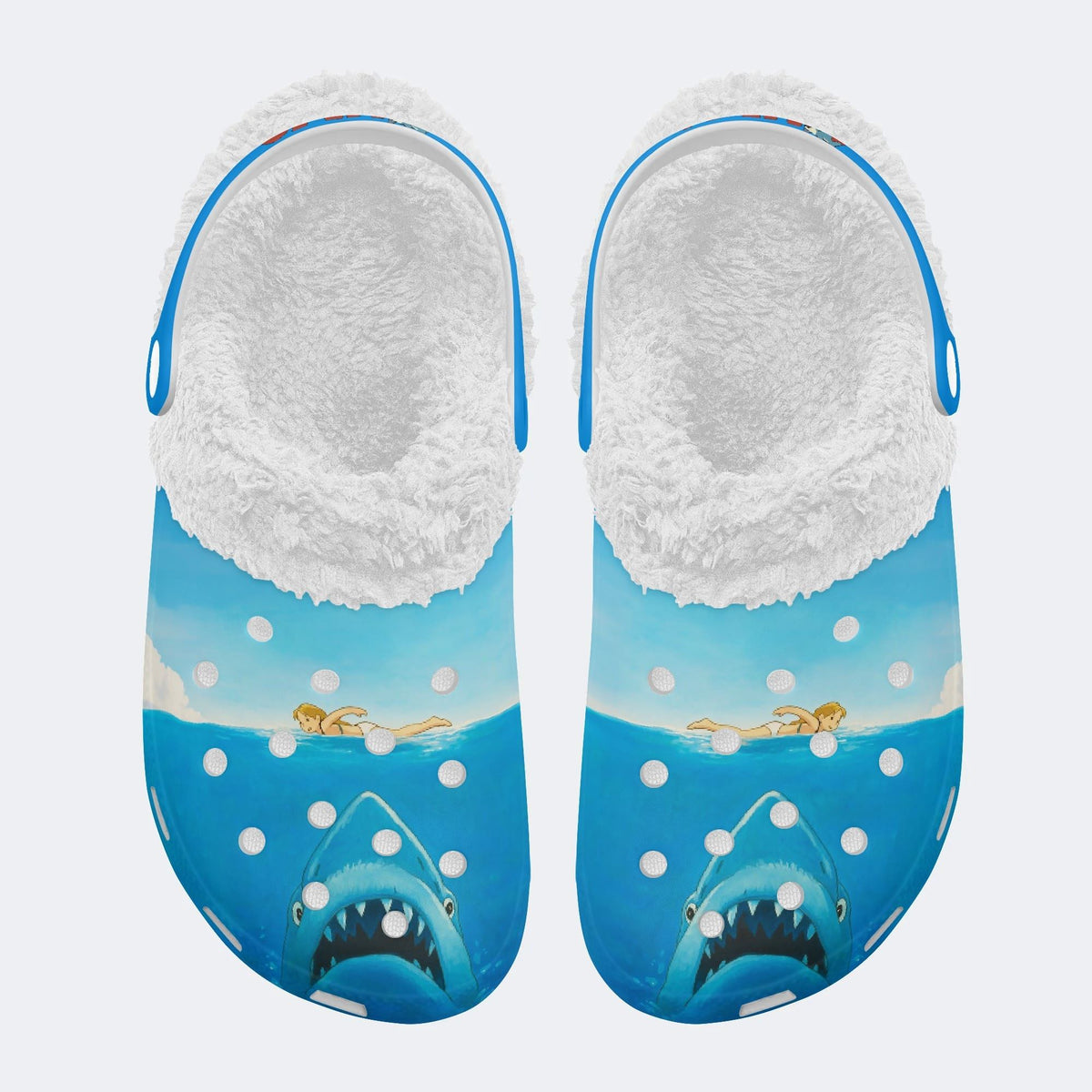 Deep Sea Shark - Fur Lined Slippers/Sandals